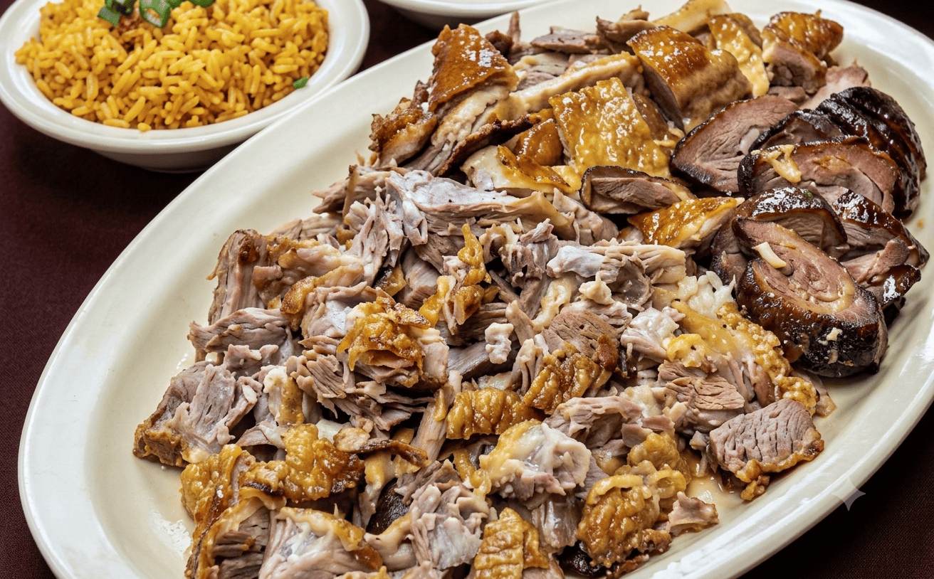 Carnitas served with rice